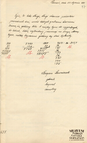 1. Tytuł: Szczepan Ławniczak
2. Treść: egzamin z języka polskiego i matematyki
3. Hasła przedmiotowe: Straż Celna, kadra
4. Wytwórca: Szczepan Ławniczak
5. Czas powstania: 27.01.1921 r.
6. Miejsce sporządzenia: Polska, Poznań
7. Materiał i technika wykonania: rękopis
8. Wymiary: 20 x 33 cm
9. Stan zachowania: dobry
10. Miejsce przechowywania/właściciel: Archiwum Straży Granicznej w Szczecinie