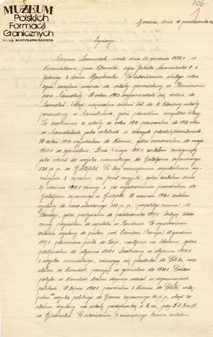 1.Tytuł: Szczepan Ławniczak
2.Treść: własnoręczny życiorys 
3.Hasła przedmiotowe: Straż Graniczna, kadra
4.Wytwórca: Szczepan Ławniczak
5.Czas powstania: 10.10.1930 r.
6.Miejsce sporządzenia: Polska, Brodna
7.Materiał i technika wykonania: papier, pismo odręczne
8.Wymiary: 34 x 32,8 cm
9.Stan zachowania: dobry
10.Miejsce przechowywania/właściciel: Archiwum Straży Granicznej w Szczecinie